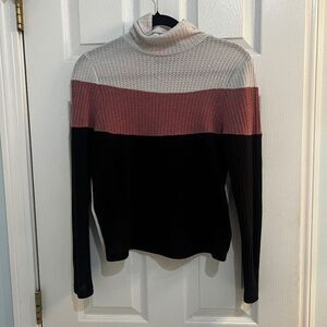 Block turtleneck sweater